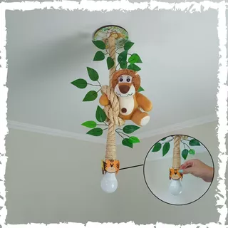 Lustre Pendente Teto Infantil Safari Leãozinho 