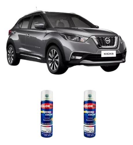 Spray Automotiva Cinza Grafite Nissan + Verniz 300ml