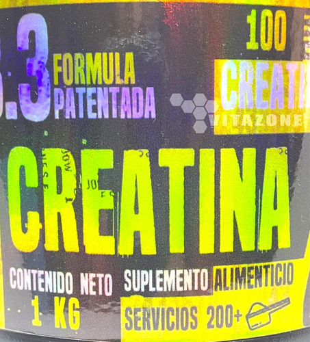 Imagen 3 de 8 de Creatina 1 Kg 200 Servicios 43 Supplements