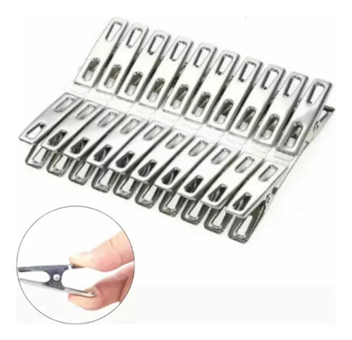 60 Pzs Clips Pinzas De Acero Inoxidable Para Ropa Tendedero