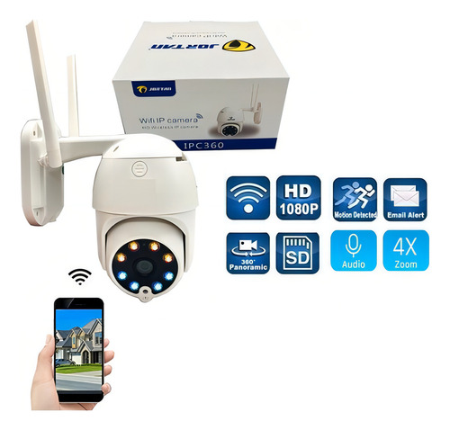Cámara De Seguridad Domo Exterior 360 Ip 2mp Wifi Ptz Jortan