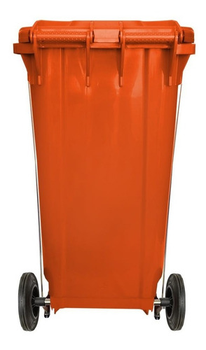 Bote 240 L Con Ruedas Y Pedal Color Naranja
