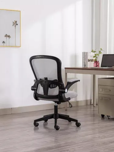 Silla Oficina Weir Ergonómica Giratoria Para Escritorio Gris Material Del Tapizado Cuero Sintético