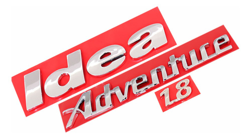 Kit 3 Emblemas Fiat Idea Adventure 1.8 Cromado 2007/2010 8v