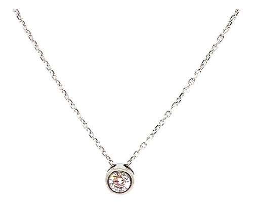 Collar De Acero Antialérgico Con Zirconia Punto De Luz