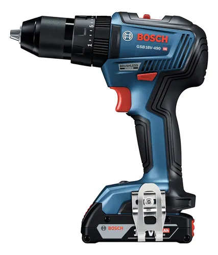 Bosch Gsb18v-490b12-rt 18v Ec Kit De Taladro De Martillo In. Color Blanco