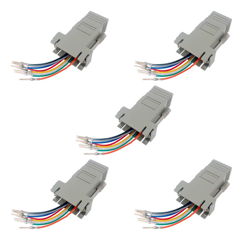 Jienk Adaptador Modular Db9 Macho A Rj45, Adaptador Db9 A Rj