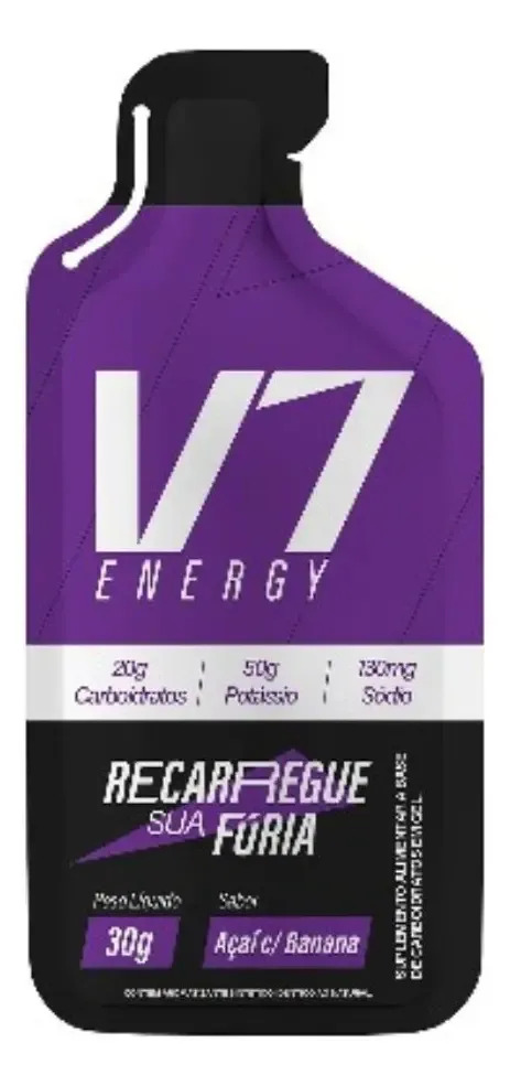 V7 Energy Carboidrato Em Gel Açaí Com Banana 300g Kit Com 10 Sachês