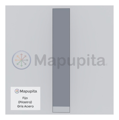 Fijo (pilastra) Gris Acero De Mampara Sanitaria 45x180