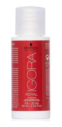 Agua Oxigenada Schwarzkopf Igora 60ml Royal 20 Vol 6% Full