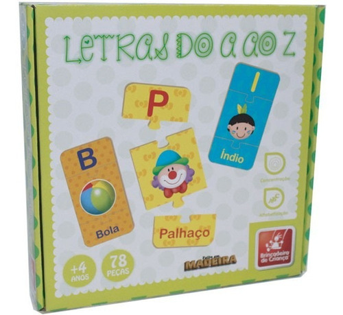 Jogo Educativo Letras Do A Ao Z Em Madeira