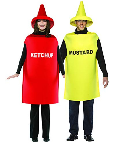 Conjunto De Disfraces De Halloween Para Parejas Rasta Imposta Ketchup & Mustard, Talla Única Adulto