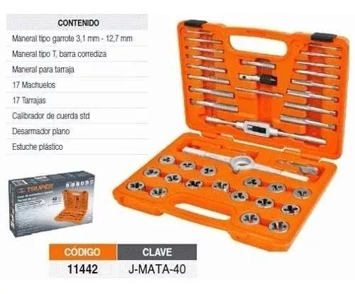 Juego Machos Y Terrajas 40pcs Truper // Ferrenet