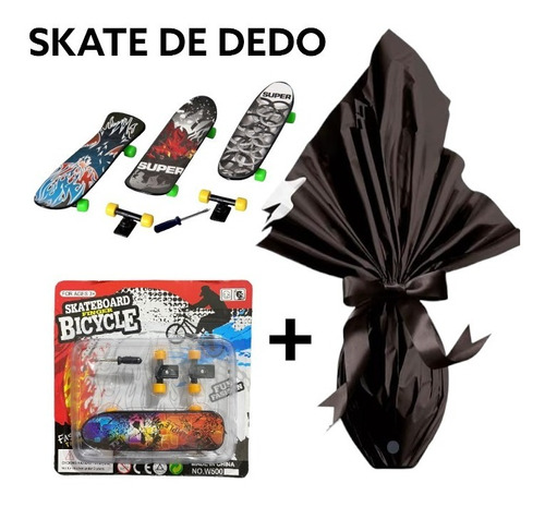 Kit Ovo Da Páscoa 250g + Skate De Dedo Infantil  + Brinde 