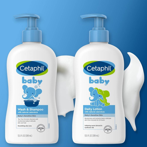 Cetaphil Baby Healthy Skin Kit 2 Shampoo E Loção Corporal Aloe Vera E Óleo De Flores