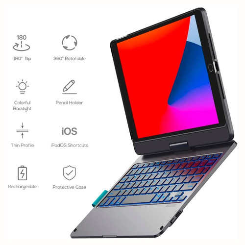 Case C/teclado Giratorio @ iPad Pro 11 2018 2020 2021 M1 M2