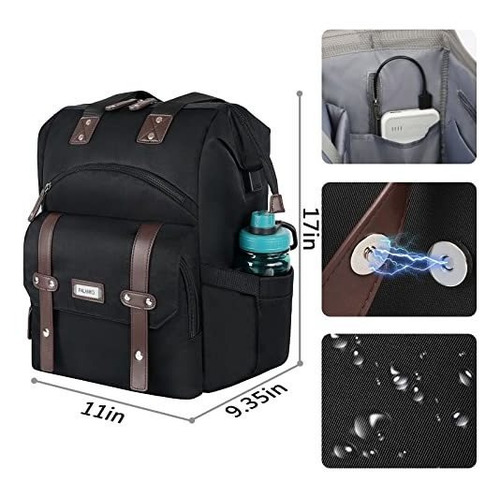 Mochila Impermeable Para Laptop De 15.6 Pulgadas Color Negro