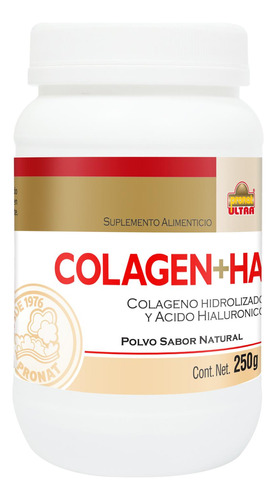 Colágeno Hidrolizado Acido Hialurónico 250 G Natural Pronat