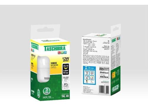 Lâmpada Led Bulbo E-27 Tkl 80 12w 6500k Biv Taschibra