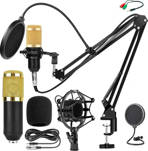 Kit Gravação De Vídeo Profissional Microfone Condensador
