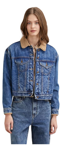 Campera Jean Mujer Wanama Denim Vintage Leo Corderito