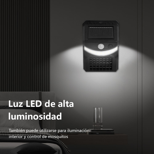 Lámpara Solar Led Potente Exterior Con Sensor De Movimiento Negro