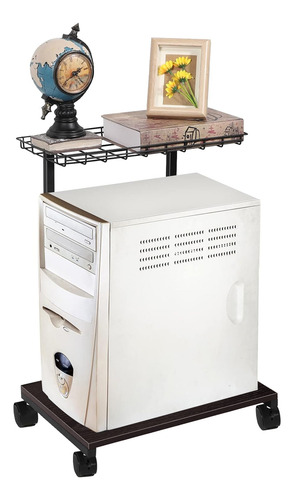 Carro Soporte Cpu Con Ruedas Y Bandeja Superior Nw-cpu23