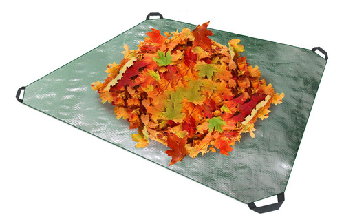 Lona Impermeable De Jardín De 6.5 X 6.5 Pies Con Asas, Almohadilla Reutilizable Resistente Para Recoger Hojas, Residuos De Patio, Almohadilla De Desechos De Césped, Cubierta De Caja De Arena, Poda De