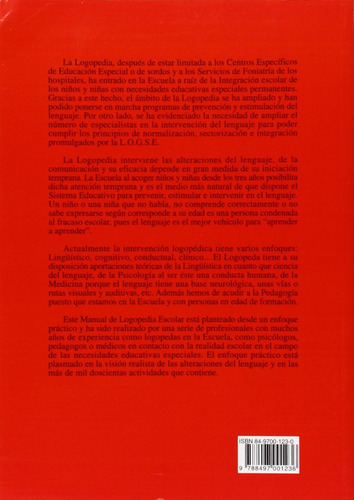 Manual De Logopedia Escolar Un Enfoque Practico