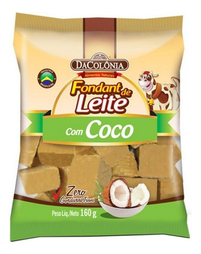 Fondant De Leite Com Coco Dacolônia 160g