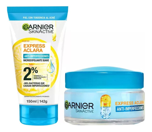 Kit Garnier Rutina Express Aclara Y Gel Facial Express