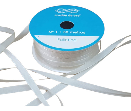 Cinta Falletina N° 1 De 6mm X 50 Mts - Cordón De Oro Color Manteca