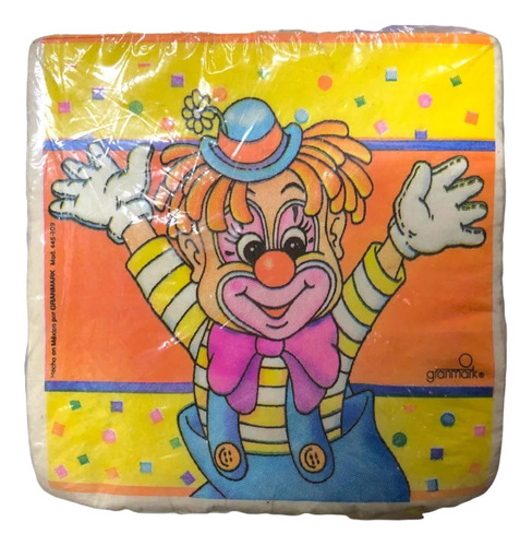 50 Servilletas De Papel Payaso 25x25 Cm Para Fiestas