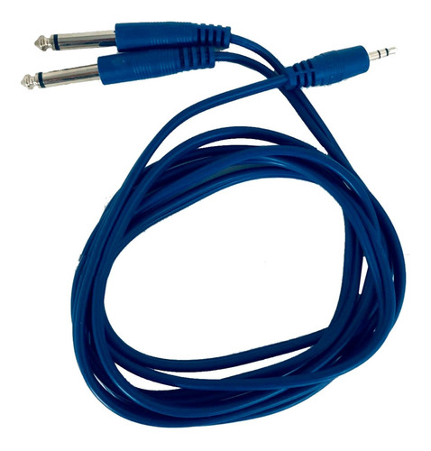 Imagen 1 de 10 de Cable Armado De Miniplug Stereo A 2 Plug Mono De 2 Metros
