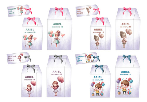 Kit Imprimible Cajas Milk + Tag + Moño: Fútbol