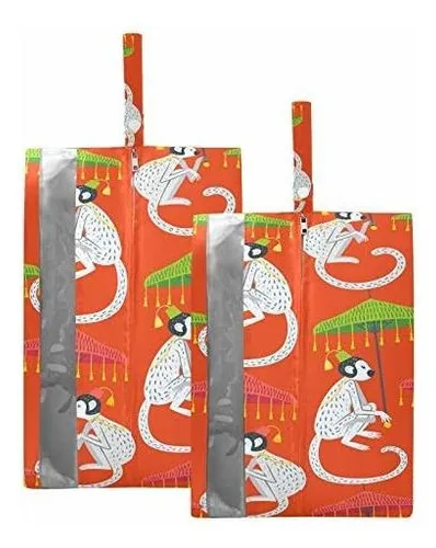 Bolsa Para Zapatos - Unise Vintage Monkeys Con Paraguas Chin
