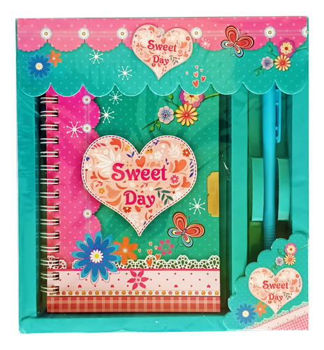 Diario Diseño De Corazones Niña Con Seguro + Llave Juguetes