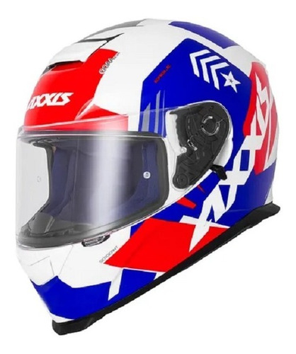 Casco Moto Integral Axxis Eagle Sergeant A1 Azul Brillo Rpm