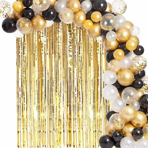 Pack 158 Piezas Globos , Números80cm , Cortinas Vasos Platos