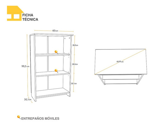 Imagen 5 de 8 de Mueble Casa Lista® Hogar - Biblioteca Baja
