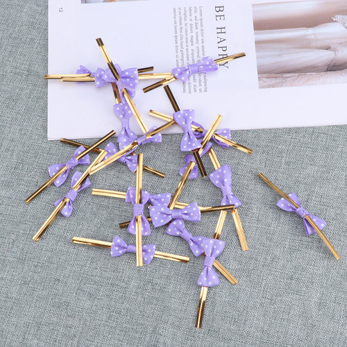 Lazo Morado Con Forma De Lazo Con Lunares, 20 Unidades, Para