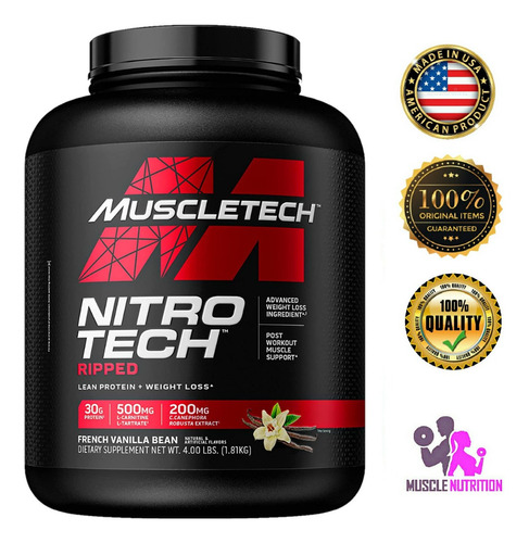 Nitro Tech Ripped Proteina 4 Lbs Registro Sanitario 