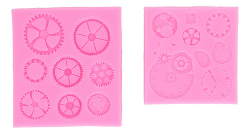 Molde Para Fondant Cogs, 2 Piezas, Gears Cake, De Silicona,