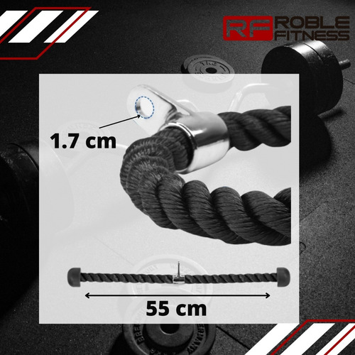 Imagen 2 de 8 de Kit Accesorios Poleas Gimnasio Soga Trenzada + Estribo