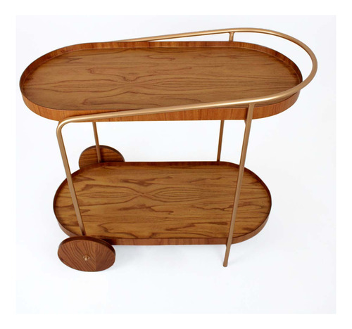 Carrinho Para Servir E Bar Bebidas Decorativo Oval Moderno