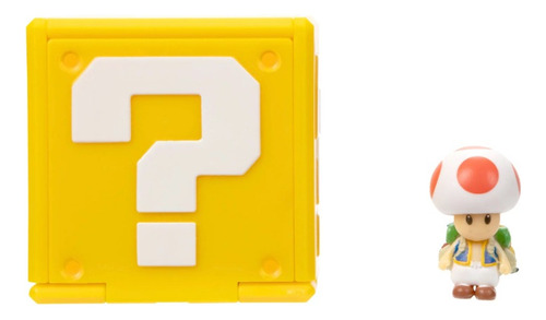 Super Mario Bros Pelicula Figura Toad Con Block De Pregunta