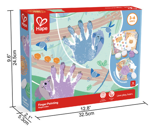 Hape, Kit De Pintura, 4 Botes De Pintura De Dedos E2005