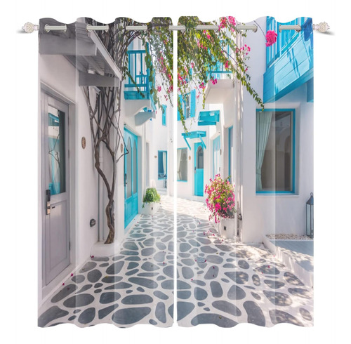 Awert Grecia Santorini Cortinas Opacas, Arquitectura Azul Ca