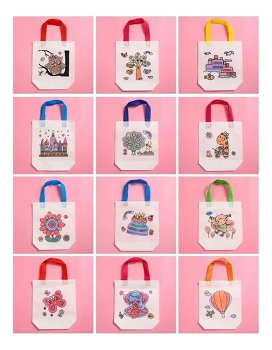Jj 18 Piezas Arte Relleno A Mano Bolsa De Tela Para Colorear
