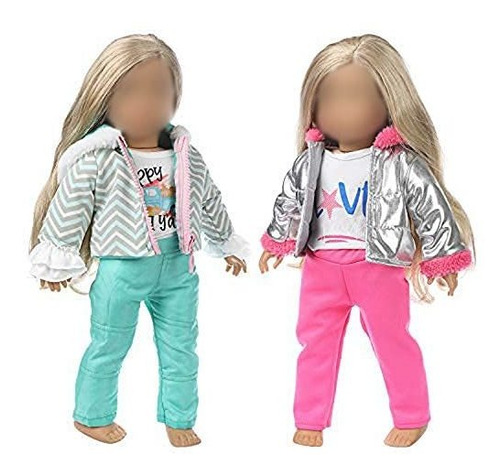 K.t.fancy 2 Sets American 18 Inch Girl Doll Clothes Winter O